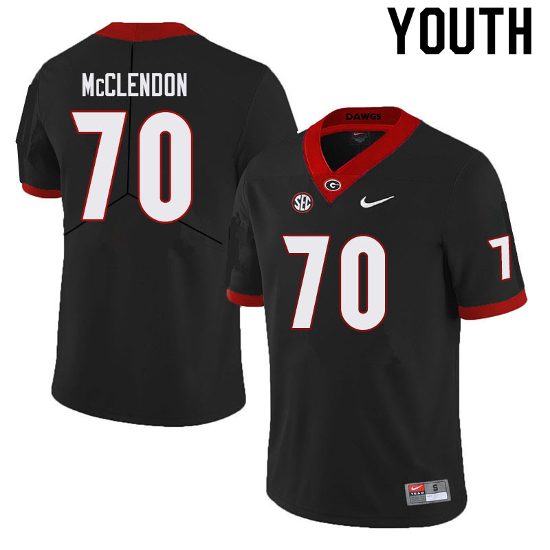 Youth #70 Warren McClendon Georgia Bulldogs College Football Jerseys Sale-Black - Click Image to Close